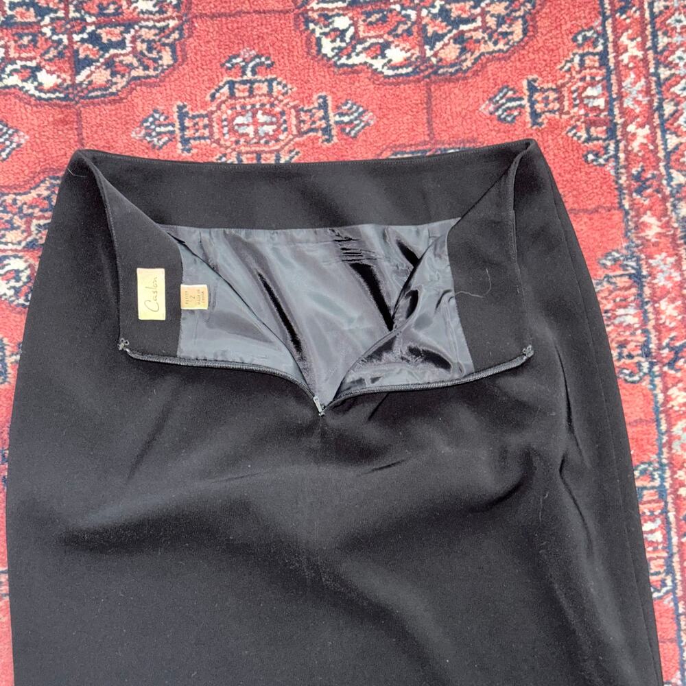 Nordstrom Caslon 2-Pc. Solid Black Polyester Skirt Suit Size 2P - Picture 9 of 11